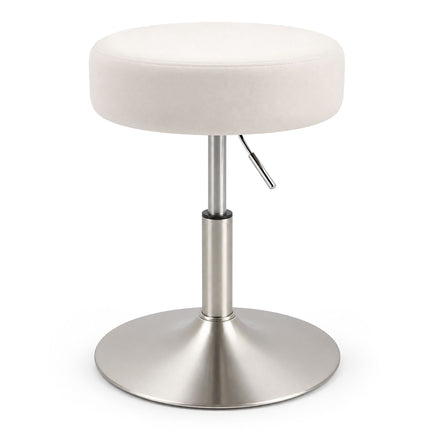Adjustable White Make-Up Stool with Swivel and Gas Lift