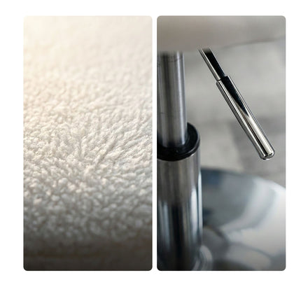 Adjustable White Make-Up Stool with Swivel and Gas Lift
