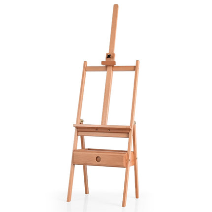Adjustable Wooden Easel with Drawer for Artists