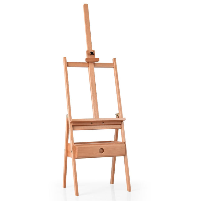 Adjustable Wooden Easel with Drawer for Artists