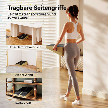 Adjustable Wooden Slant Board – Non-Slip, 4 Angles