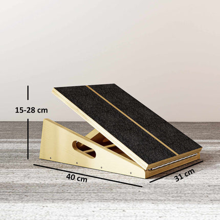 Adjustable Wooden Slant Board – Non-Slip, 4 Angles
