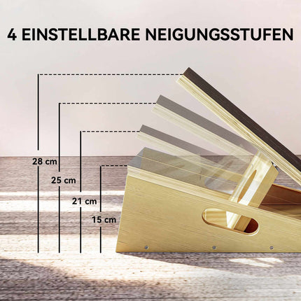 Adjustable Wooden Slant Board – Non-Slip, 4 Angles