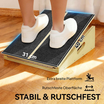 Adjustable Wooden Slant Board – Non-Slip, 4 Angles