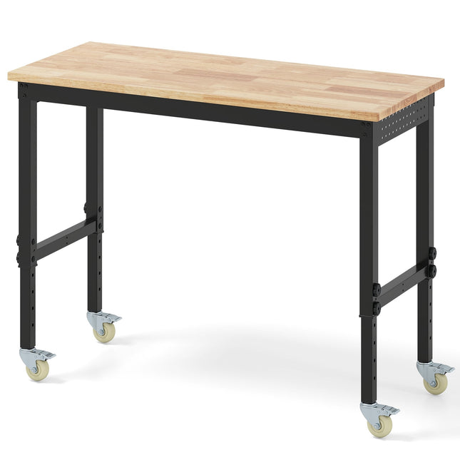 Adjustable Workbench with Wheels, 1100 kg Capacity, 2 Pegboards