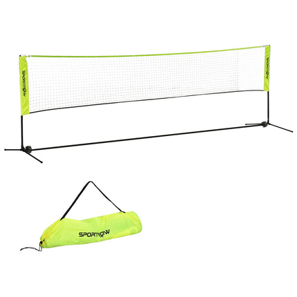 Adjustable badminton and tennis net set, indoor/outdoor use