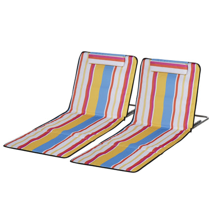 Adjustable beach chair - foldable, with cushions