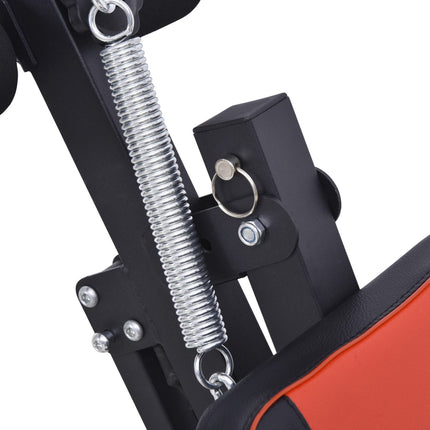 Adjustable bench seat, padded, 120 kg capacity, red/black