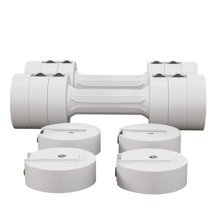 Adjustable dumbbells 2 x 2.5 kg, floor friendly, white