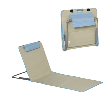 Adjustable folding beach chairs, set of 2 with cushions