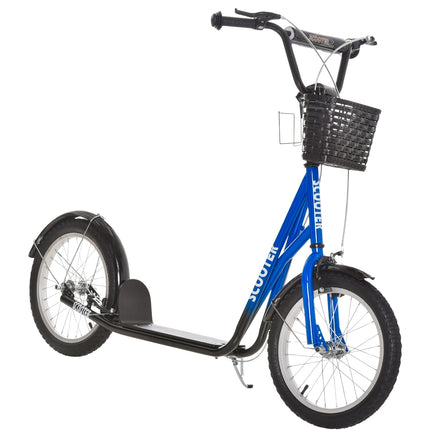 Adjustable kick scooter for children with brake and basket