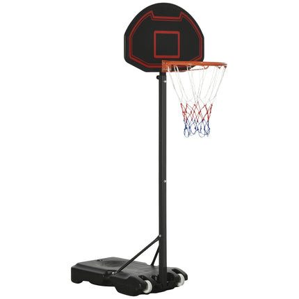 Adjustable outdoor basketball hoop with wheels, 195-250 Cm