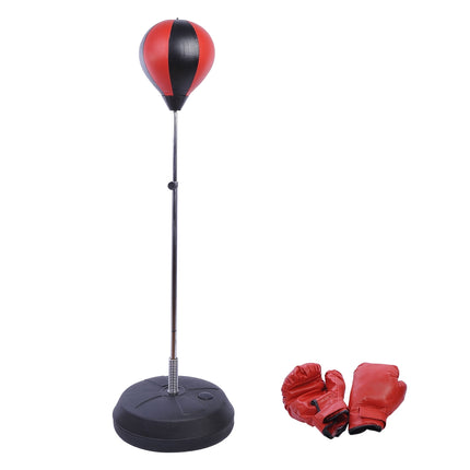 Adjustable punch ball set with stand and gloves (125-145cm)