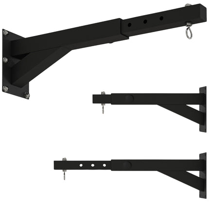 Adjustable wall-mounted box rack for heavy bags