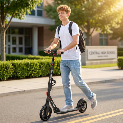 Adult Folding Kick Scooter, 200 mm PU Wheels, Dual Brake