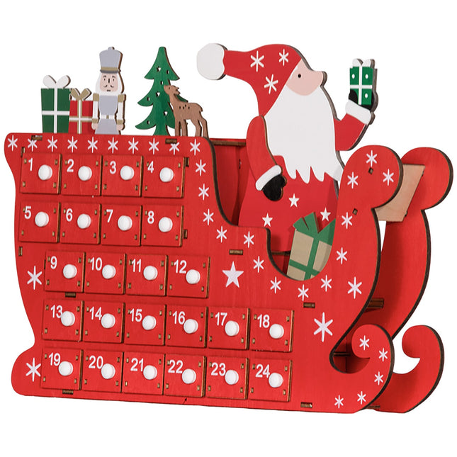 Advent Calendar DIY Kit - 24 boxes, MDF, Red