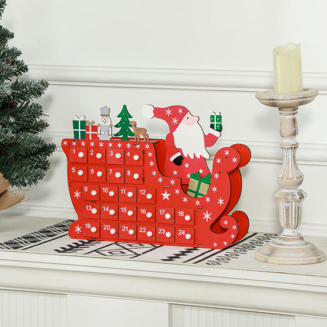 Advent Calendar DIY Kit - 24 boxes, MDF, Red