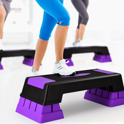 Aerobic Step Platform, 3-Level Adjustable Height, Purple