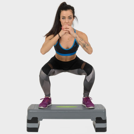 Aerobic Step Platform, Adjustable Height, Gray-Black