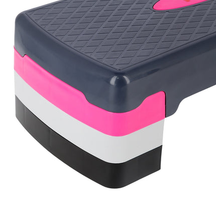 Aerobic Step Platform, Pink/Grey, Adjustable Height