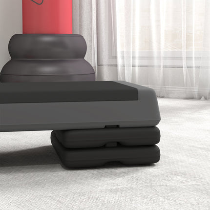 Aerobic stepper, adjustable height, non-slip, gray