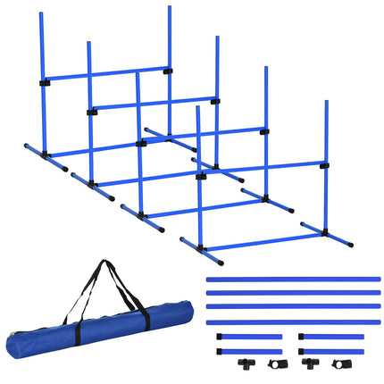 Dog Agility Training Set - 4 blue plastic fences