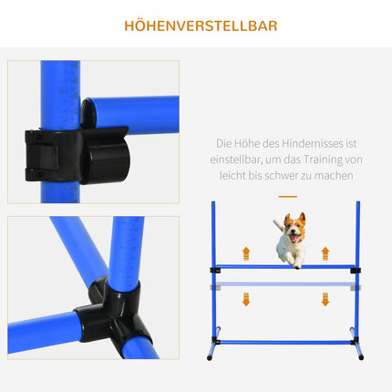 Dog Agility Training Set - 4 blue plastic fences