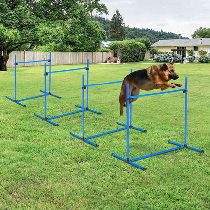 Dog Agility Training Set - 4 blue plastic fences