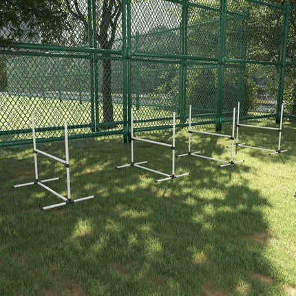 Dog Agility Training Set - 4 slalom hurdles, white
