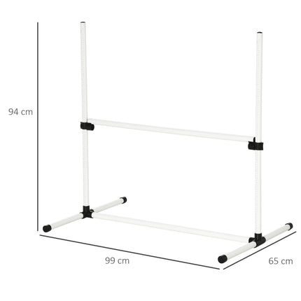 Dog Agility Training Set - 4 slalom hurdles, white