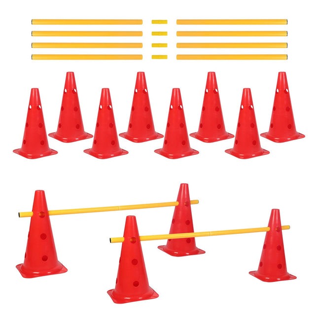 Agility Hurdle Set with 12 Cones & 6 Adjustable Poles