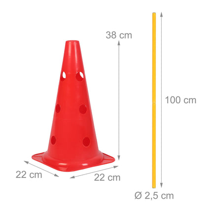 Agility Hurdle Set with 12 Cones & 6 Adjustable Poles