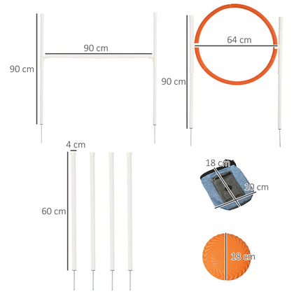Dog Agility Training Set - 5 pieces, adjustable fences