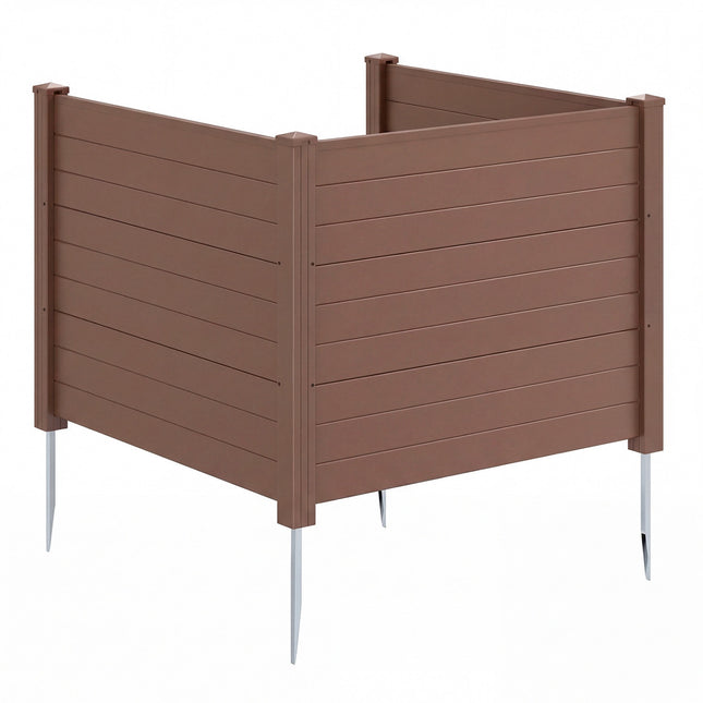 Air Conditioner Fence, 3 Panels 48 x 38 In, Ground Stakes