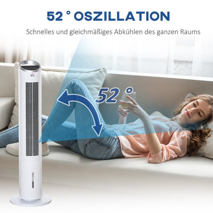 Air Cooler Tower Fan - Water cooling, remote control, timer, 60W