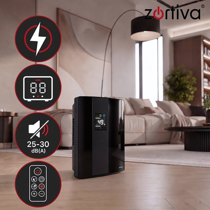 Air Dehumidifier 90 W with Humidistat and Remote Control, 2 L Tank, Up to 30 m²