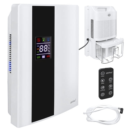 Air Dehumidifier 90 W with Humidistat and Timer, 2 L Tank, White, Up to 30 m²