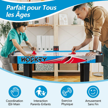 Air Hockey Table 48 Inch, LED Scoreboard, 12V Fan