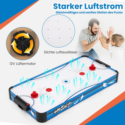 Air Hockey Table with 12V Motor, 2 Pucks & Pushers
