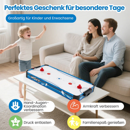 Air Hockey Table with 12V Motor, 2 Pucks & Pushers