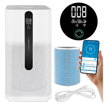 Air Purifier with HEPA H12, Ionization, WiFi Control