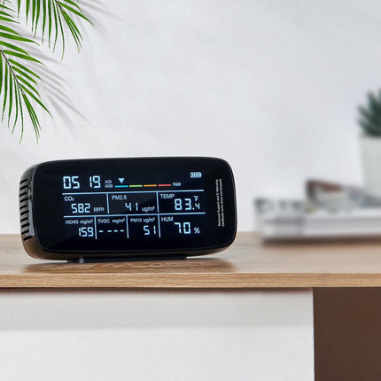 Air Quality Monitor 9-In-1, CO2 PM2.5 TVOC, Alarm