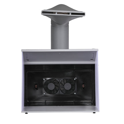 Spuitcabine voor airbrush, dubbele ventilator met LED-verlichting, draaiplateau, slang van 1,8 meter