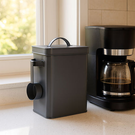 Airtight Metal Storage Tin with Scoop