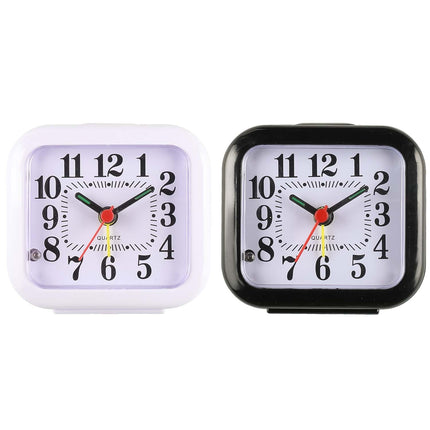 Alarm Clock, 8x3x7.5cm, Black/White, 10-Pack