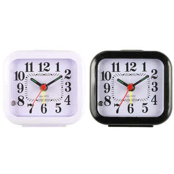 Alarm Clock, 8x3x7.5cm, Black/White, 10-Pack