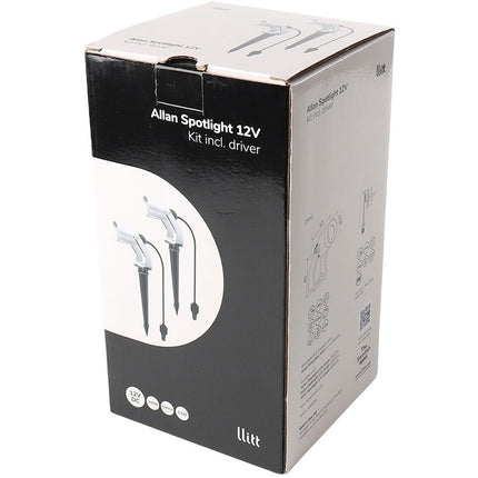 Allan Spotlight kit 2-pack incl power adapter 12V 3000K 10lm IP67