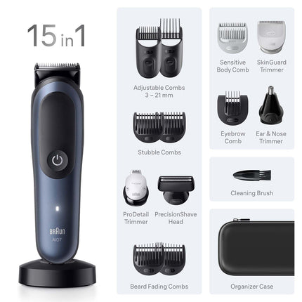 All-in-One Grooming Kit, 15-in-1, Black/Deep Blue