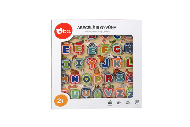 Alphabet and Animals Educational Wooden Puzzle in Lithuanian