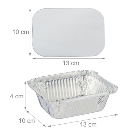Aluminium Food Trays with Lids – Set of 100